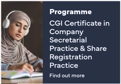 Programme
CGI Certificate in Company Secretarial Practice & Share Registration Practice
Find out more